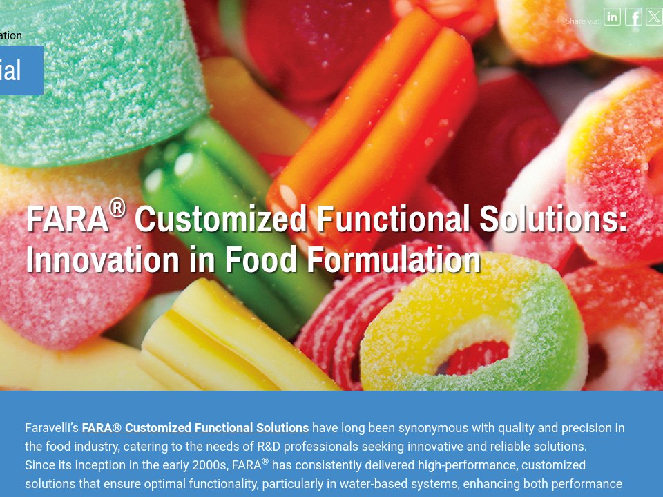 Advertorial FARA® Customized Functional Solutions Innovation in Food
