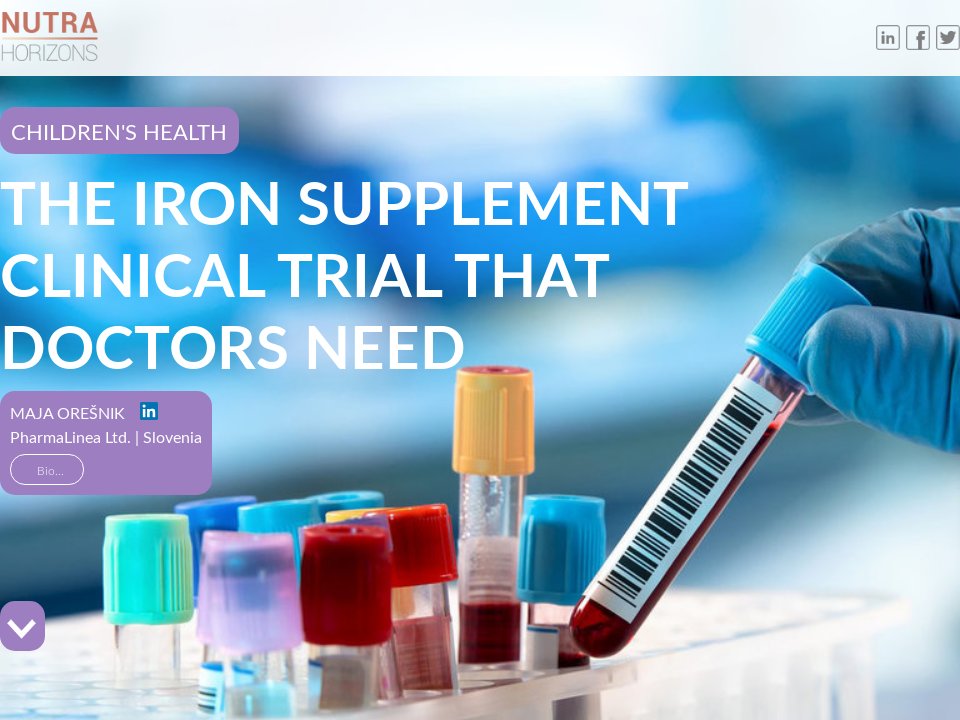 The iron supplement clinical trial that doctors need NUTRA HORIZONS 1